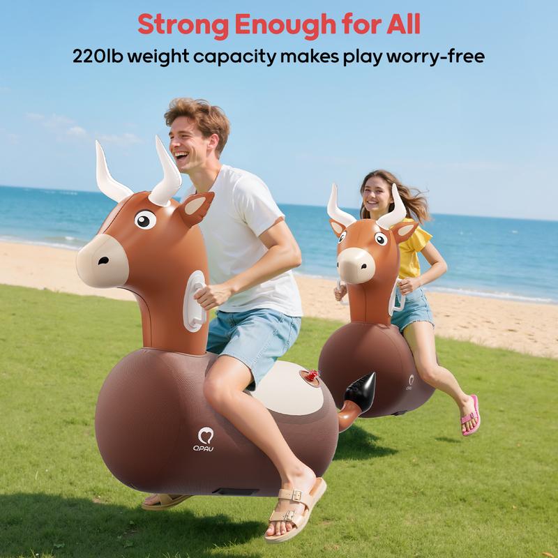 Inflatable Bouncy Bull Ride On Toy with Pump