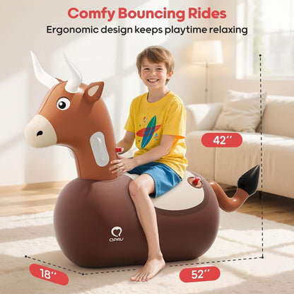 Inflatable Bouncy Bull Ride On Toy with Pump