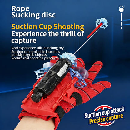 Spider Web Wrist Launcher Toy with Soft Suction Cup Darts