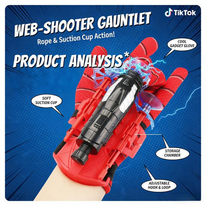 Spider Web Wrist Launcher Toy with Soft Suction Cup Darts