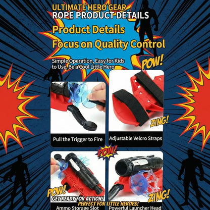Spider Web Wrist Launcher Toy with Soft Suction Cup Darts
