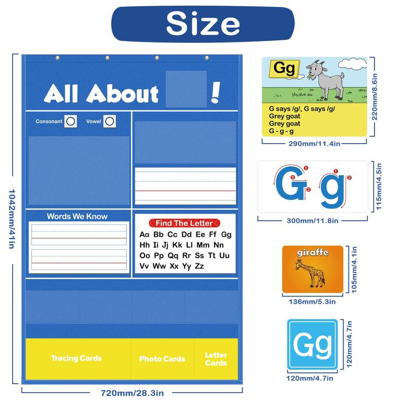 Alphabet Learning Wall Chart and Flash Cards Set