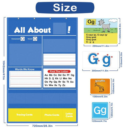 Alphabet Learning Wall Chart and Flash Cards Set