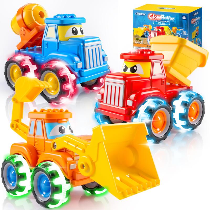 Glow-in-the-Dark Monster Truck Push and Go Toys Set