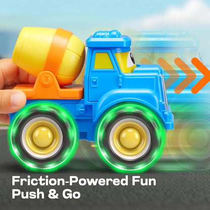 Glow-in-the-Dark Monster Truck Push and Go Toys Set