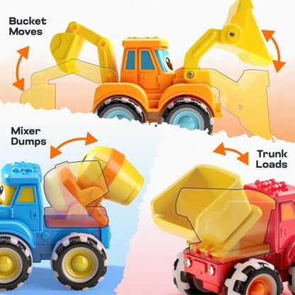 Glow-in-the-Dark Monster Truck Push and Go Toys Set