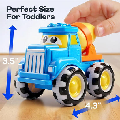Glow-in-the-Dark Monster Truck Push and Go Toys Set