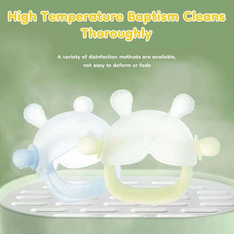 Bunny Baby Teether Mitten with Anti Fall Wristband